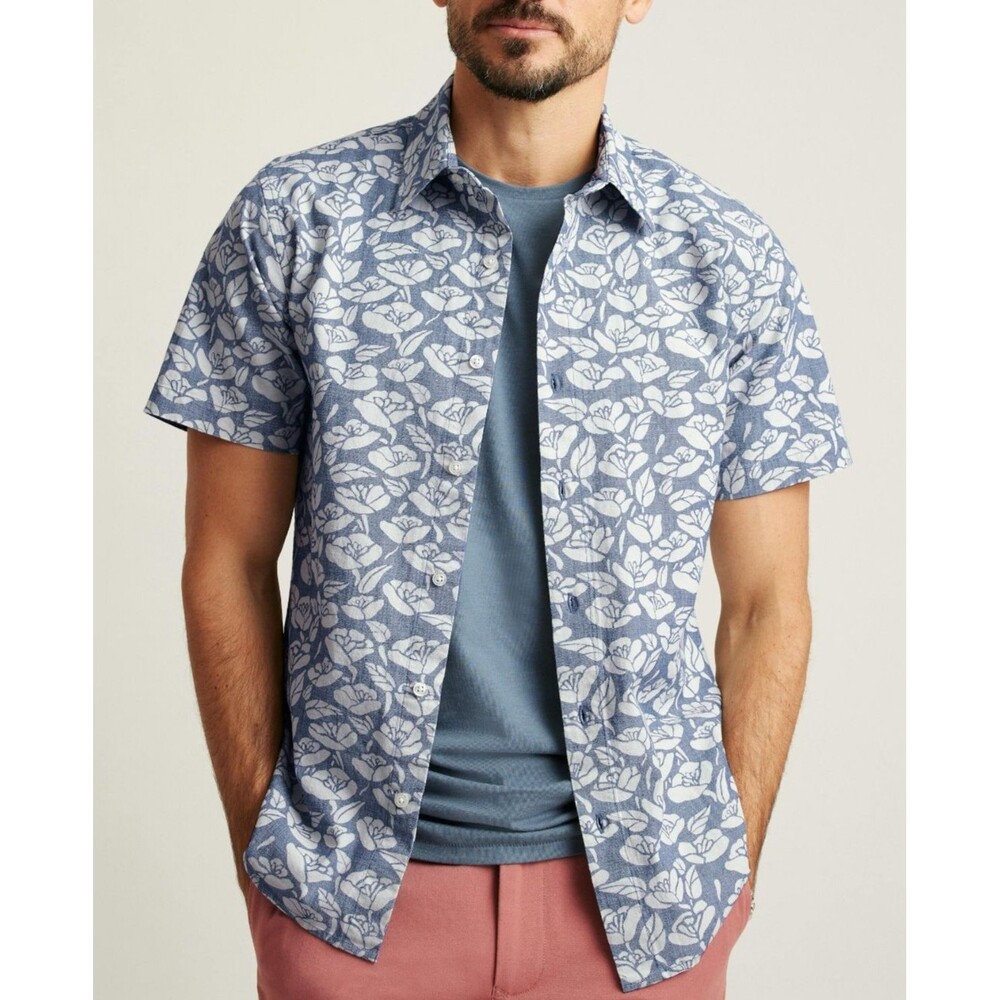 Bonobos Stretch Riviera Short Sleeves Men's Shirt Printed Standard Fit XL 288076